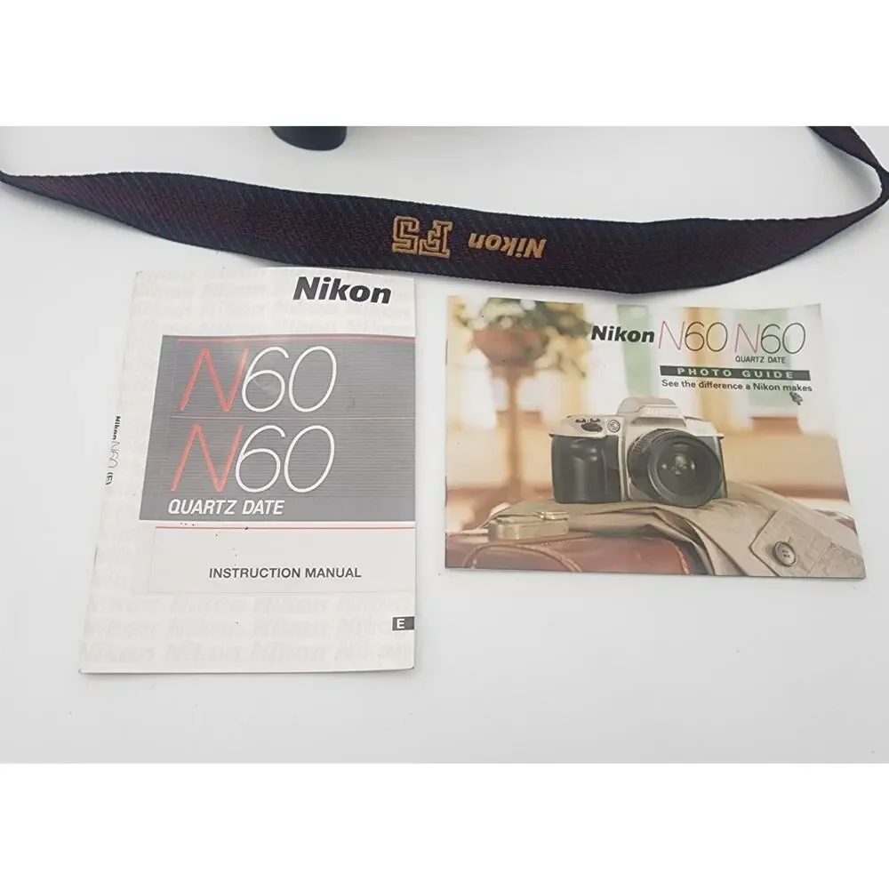 Nikon N60 35mm SLR Film Camera Body Only, No Lens w/ Instructions Tested Working